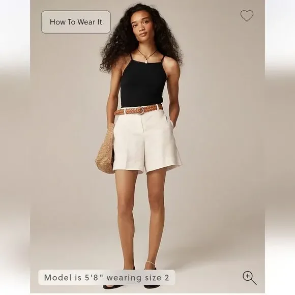 J. Crew Linen 6" Harbor Honey Brown Shorts Sz XSMALL NWT - Picture 2 of 7